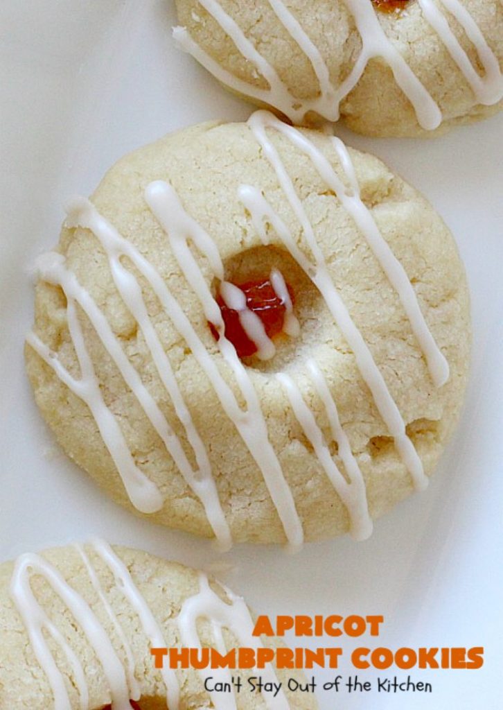 Apricot Thumbprint Cookies | Can't Stay Out of the Kitchen | these delicious #cookies are family favorites. Perfect for any #holiday, potluck, baby shower or other party. #apricot #dessert