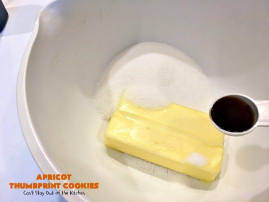 Apricot Thumbprint Cookies | Can't Stay Out of the Kitchen | these delicious #cookies are family favorites. Perfect for any #holiday, potluck, baby shower or other party. #apricot #dessert