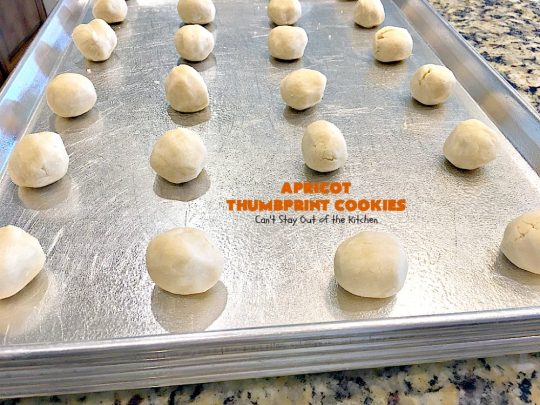 Apricot Thumbprint Cookies | Can't Stay Out of the Kitchen | these delicious #cookies are family favorites. Perfect for any #holiday, potluck, baby shower or other party. #apricot #dessert
