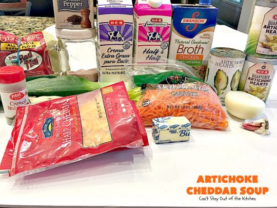 Artichoke Cheddar Soup | Can't Stay Out of the Kitchen | this #soup is comfort food at it's best & only takes 25 minutes to make! It's perfect for week nights now that weather is turning cooler. #artichokes #cheddarcheese #glutenfree