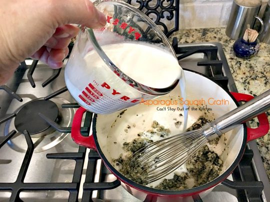 Asparagus Squash Gratin | Can't Stay Out of the Kitchen | amazing side dish with #asparagus #zucchini #carrots & #yellowsquash. This one has a wonderfully flavored cheese sauce. Great for the #holidays. #glutenfree
