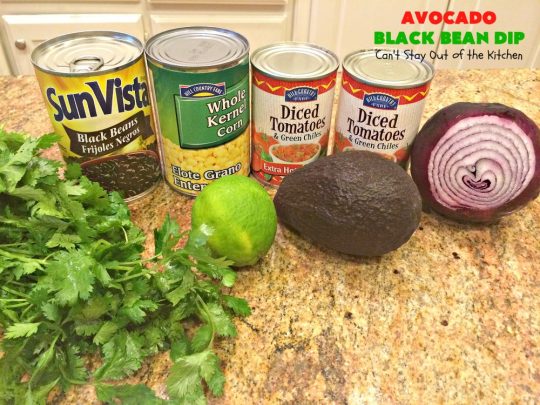 Avocado Black Bean Dip | Can't Stay Out of the Kitchen | one of the best #TexMex #appetizers you'll ever taste! Perfect for summer #holidays like the #FourthofJuly or #LaborDay, the #SuperBowl or other tailgating parties, potlucks and backyard barbecues. #Avocado #corn #blackbeans #chilies #glutenfree #vegan