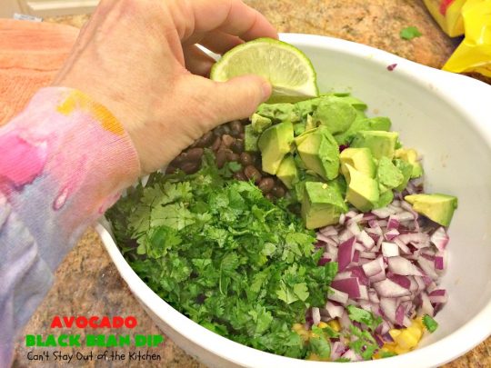 Avocado Black Bean Dip | Can't Stay Out of the Kitchen | one of the best #TexMex #appetizers you'll ever taste! Perfect for summer #holidays like the #FourthofJuly or #LaborDay, the #SuperBowl or other tailgating parties, potlucks and backyard barbecues. #Avocado #corn #blackbeans #chilies #glutenfree #vegan