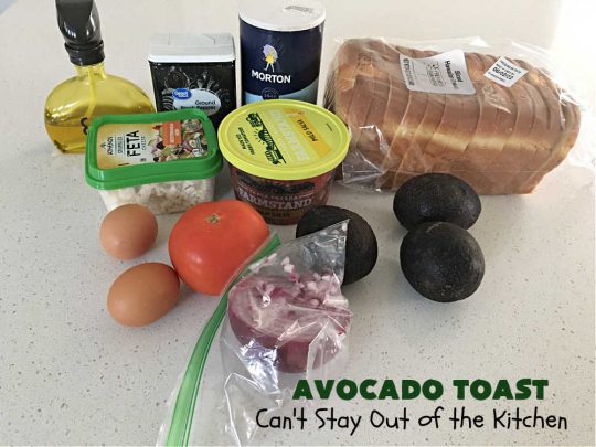 Avocado Toast | Can't Stay Out of the Kitchen | this fantastic #TexMex #recipe is made with #HawaiianBread #avocados, #FetaCheese, #ScrambledEggs or #PoachedEggs & #PicoDeGallo or #tomatoes. It's a spectacular #breakfast for weekends, company or even #holidays. It can be easily made to order to each person's preference. It's wonderful made with with #Guacamole & Pico. This breakfast entree is hearty, satisfying & filling. #HolidayBreakfast #AvocadoToast