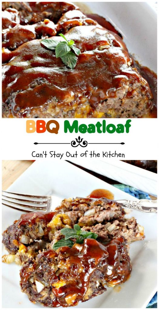BBQ Meatloaf | Can't Stay Out of the Kitchen | this sensational #meatloaf is filled with #cheese and topped with your favorite #BBQ sauce for scrumptious, unbeatable flavor. #beef
