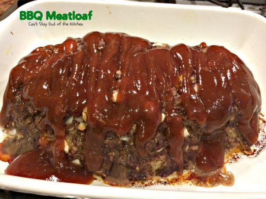 BBQ Meatloaf | Can't Stay Out of the Kitchen | this sensational #meatloaf is filled with #cheese and topped with your favorite #BBQ sauce for scrumptious, unbeatable flavor. #beef