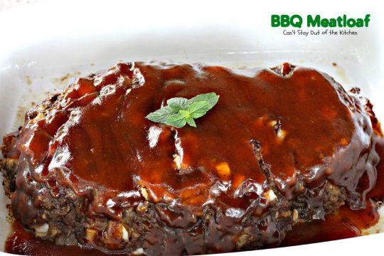 BBQ Meatloaf | Can't Stay Out of the Kitchen | this sensational #meatloaf is filled with #cheese and topped with your favorite #BBQ sauce for scrumptious, unbeatable flavor. #beef