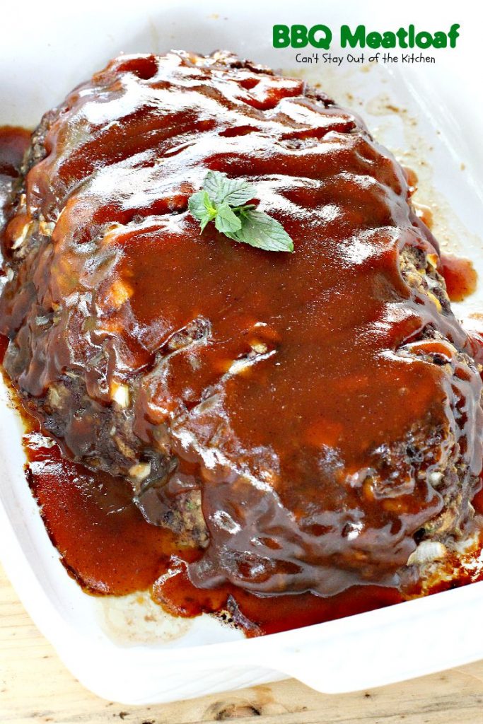 BBQ Meatloaf | Can't Stay Out of the Kitchen | this sensational #meatloaf is filled with #cheese and topped with your favorite #BBQ sauce for scrumptious, unbeatable flavor. #beef