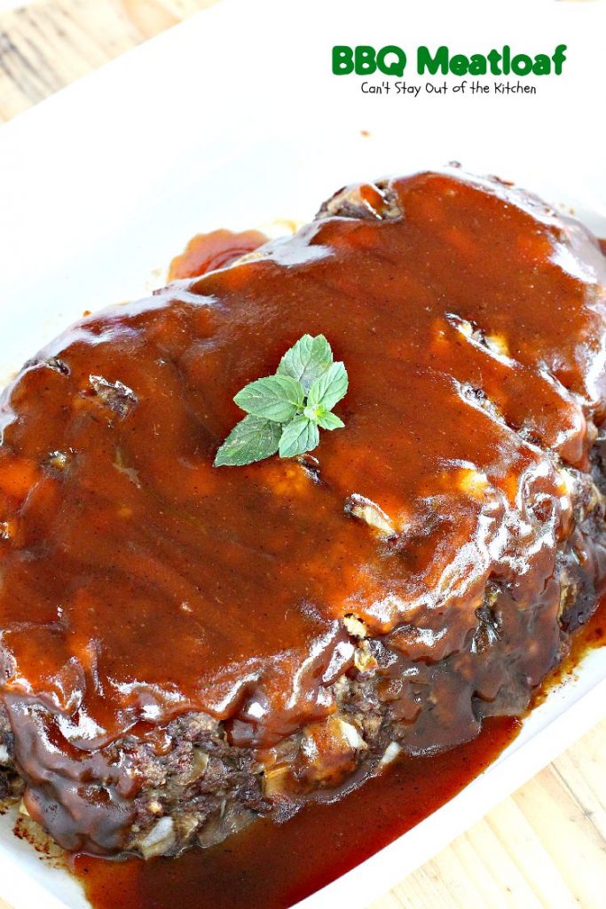 BBQ Meatloaf | Can't Stay Out of the Kitchen | this sensational #meatloaf is filled with #cheese and topped with your favorite #BBQ sauce for scrumptious, unbeatable flavor. #beef