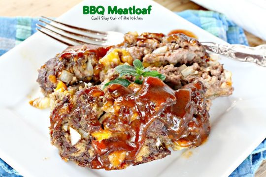 BBQ Meatloaf | Can't Stay Out of the Kitchen | this sensational #meatloaf is filled with #cheese and topped with your favorite #BBQ sauce for scrumptious, unbeatable flavor. #beef