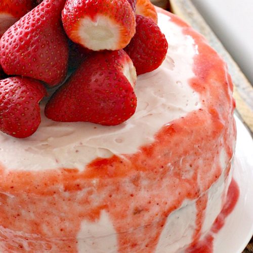 BEST Strawberry Cake | Can't Stay Out of the Kitchen | this is the best, richest, most decadent #strawberry #cake ever! Perfect for #holidays & special occasions like #MothersDay, #FathersDay or #ValentinesDay. #dessert
