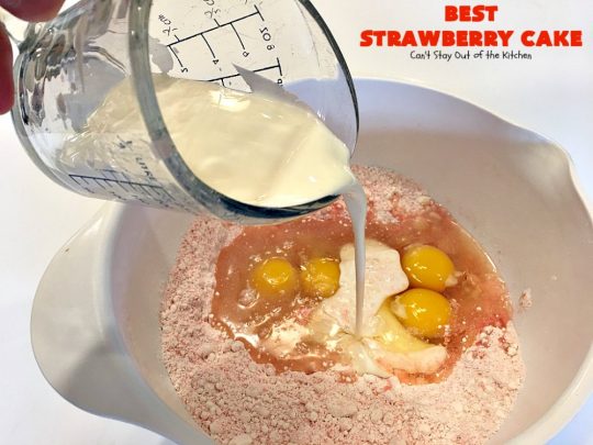 BEST Strawberry Cake | Can't Stay Out of the Kitchen | this is the best, richest, most decadent #strawberry #cake ever! Perfect for #holidays & special occasions like #MothersDay, #FathersDay or #ValentinesDay. #dessert