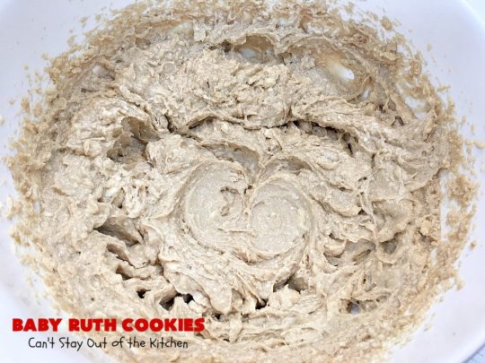 Baby Ruth Cookies | Can't Stay Out of the Kitchen | these fantastic #cookies contain loads of #BabyRuthCandyBars in each bite. They're filled with #chocolate #caramel & #peanuts. These will cure any sweet tooth craving. #dessert #Holiday #HolidayDessert #BabyRuthDessert #ChristmasCookieExchange #BabyRuthCookies #ChocolateDessert #CaramelDessert #PeanutButterDessert