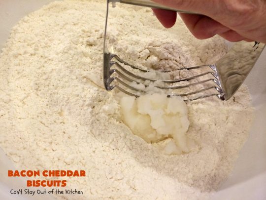 Bacon Cheddar Biscuits | Can't Stay Out of the Kitchen | absolutely the BEST #Biscuits ever! These are so mouthwatering you'll have a hard time not gorging yourself! Terrific for dinner or for a weekend or #holiday #breakfast. #Bacon #Chives #CheddarCheese #BaconCheddarBiscuits #BaconBiscuits #Pork #Easter #EasterSideDish #MothersDay #MothersDaySideDish #FathersDay #FathersDaySideDish