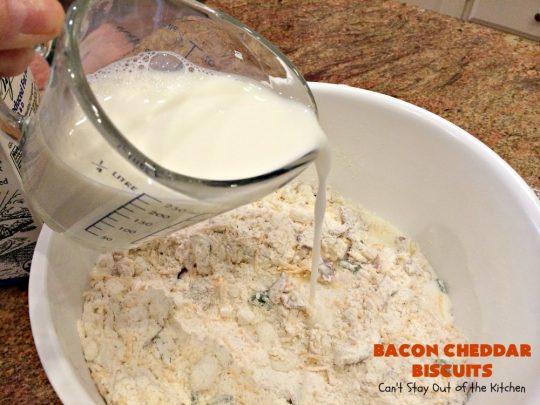 Bacon Cheddar Biscuits | Can't Stay Out of the Kitchen | absolutely the BEST #Biscuits ever! These are so mouthwatering you'll have a hard time not gorging yourself! Terrific for dinner or for a weekend or #holiday #breakfast. #Bacon #Chives #CheddarCheese #BaconCheddarBiscuits #BaconBiscuits #Pork #Easter #EasterSideDish #MothersDay #MothersDaySideDish #FathersDay #FathersDaySideDish
