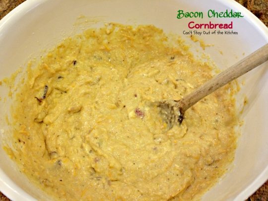 Bacon Cheddar Cornbread | Can't Stay Out of the Kitchen | BEST #cornbread I've ever eaten. #bacon #cheddarcheese #glutenfree