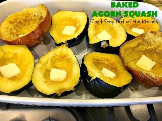 Baked Acorn Squash | Can't Stay Out of the Kitchen | this amazing 3-ingredient recipe is so easy & a fantastic way to get your kids to eat #acornsquash! It's the perfect side dish for company or #holiday dinners like #Easter or #MothersDay. #glutenfree