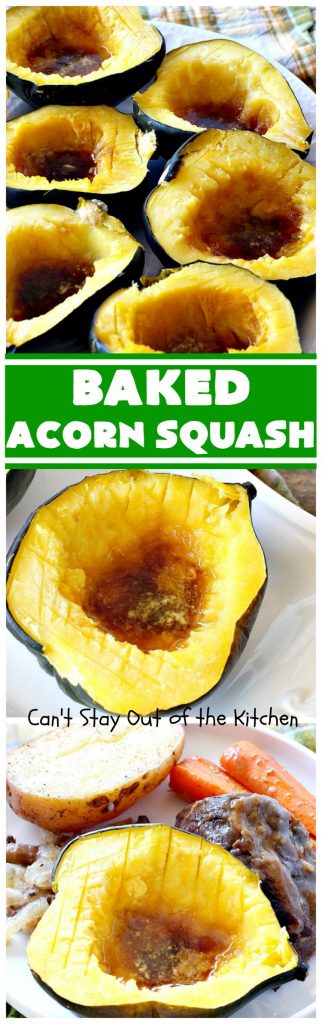Baked Acorn Squash | Can't Stay Out of the Kitchen | this amazing 3-ingredient recipe is so easy & a fantastic way to get your kids to eat #acornsquash! It's the perfect side dish for company or #holiday dinners like #Easter or #MothersDay. #glutenfree
