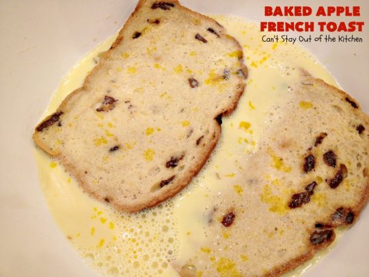 Baked Apple French Toast | Can't Stay Out of the Kitchen | this quick & easy #recipe takes 10 minutes to make & 30 minutes to bake. It's terrific for a #holiday #breakfast or #brunch. #FrenchToast #AppleFrenchToast #ApplePieFilling #HolidayBreakfast #ChristmasBreakfast #ThanksgivingBreakfast #NewYearsDayBreakfast #bread #EasyHolidayBreakfast #QuickHolidayBreakfast