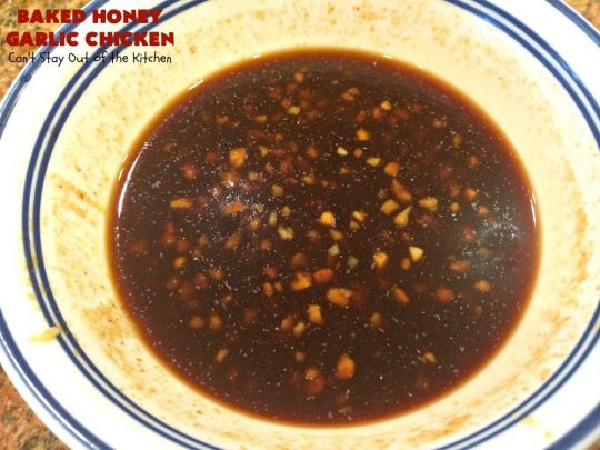 Baked Honey Garlic Chicken | Can't Stay Out of the Kitchen | this spicy #chicken #recipe is out of this world! The meat is breaded with #PankoBreadCrumbs and baked. The luscious sauce includes #honey, #Sriracha & soy sauce. The combination of flavors is dynamite. Makes a delicious weeknight dinner. I love how easy it is to make. #Asian #SesameSeeds #BakedHoneyGarlicChicken