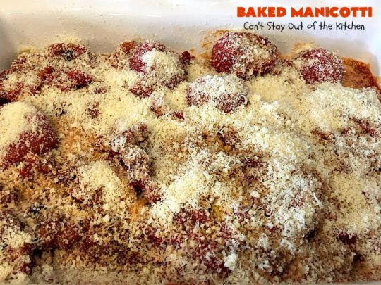 Baked Manicotti | Can't Stay Out of the Kitchen | BEST #manicotti recipe ever! This one uses #mozzarella #cheese instead of ricotta. It makes a terrific #holiday or company #pasta entree. #beef