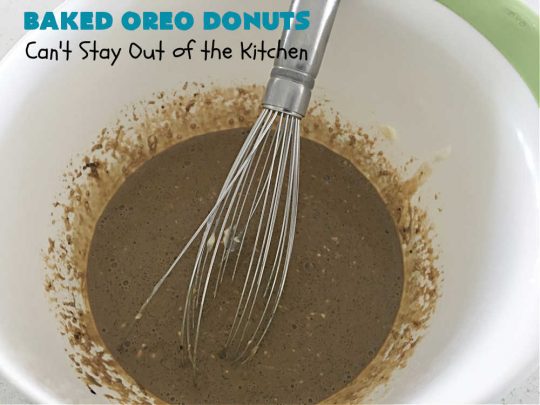 Baked Oreo Donuts | Can't Stay Out of the Kitchen | these fantastic homemade #donuts are absolutely irresistible. They're filled with #OreoCookies & #chocolate extract. The donuts are glazed with a #CreamCheese icing plus more #OreoCookieCrumbs. Perfect for a #holiday #breakfast or #brunch like #Thanksgiving, #Christmas or #NewYearsDay. #HolidayBreakfast #BakedOreoDonuts