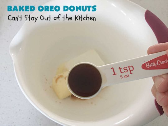 Baked Oreo Donuts | Can't Stay Out of the Kitchen | these fantastic homemade #donuts are absolutely irresistible. They're filled with #OreoCookies & #chocolate extract. The donuts are glazed with a #CreamCheese icing plus more #OreoCookieCrumbs. Perfect for a #holiday #breakfast or #brunch like #Thanksgiving, #Christmas or #NewYearsDay. #HolidayBreakfast #BakedOreoDonuts
