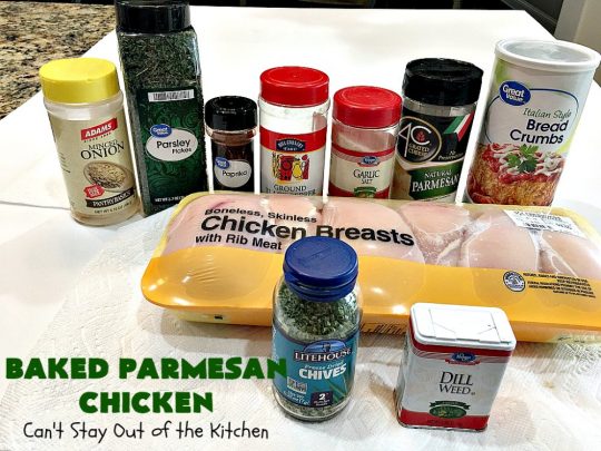 Baked Parmesan Chicken | Can't Stay Out of the Kitchen | this easy & delicious #chicken entree can be oven ready in about 5 minutes! It's perfect for weeknight or company dinners. #ParmesanCheese #BakedParmesanChicken