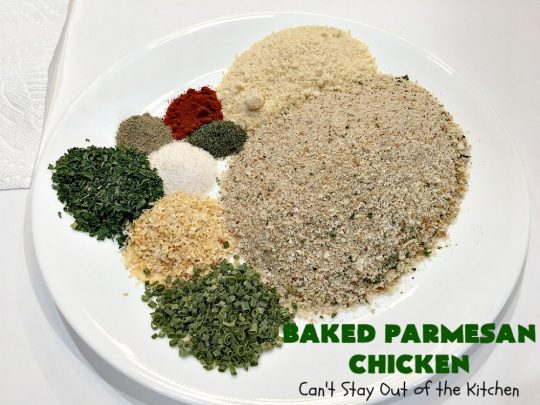 Baked Parmesan Chicken | Can't Stay Out of the Kitchen | this easy & delicious #chicken entree can be oven ready in about 5 minutes! It's perfect for weeknight or company dinners. #ParmesanCheese #BakedParmesanChicken