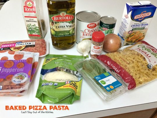 Baked Pizza Pasta | Can't Stay Out of the Kitchen | fabulous #pasta dish that's like eating #pizza in casserole form. #cheese #ItalianSausage #pepperoni