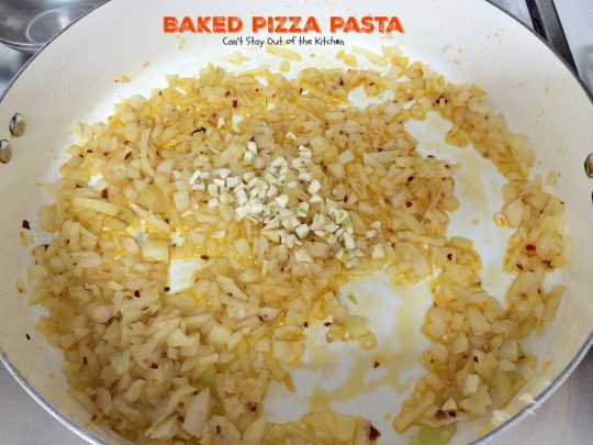 Baked Pizza Pasta | Can't Stay Out of the Kitchen | fabulous #pasta dish that's like eating #pizza in casserole form. #cheese #ItalianSausage #pepperoni