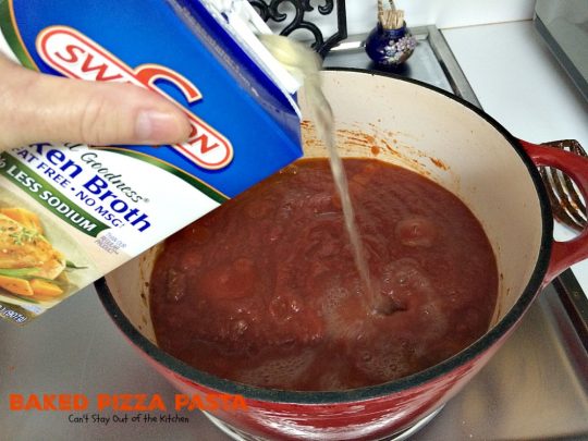 Baked Pizza Pasta | Can't Stay Out of the Kitchen | fabulous #pasta dish that's like eating #pizza in casserole form. #cheese #ItalianSausage #pepperoni