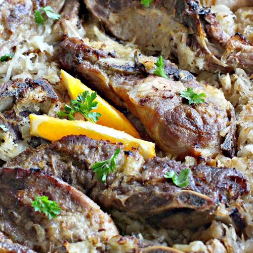 Baked Ribs and Sauerkraut | Can't Stay Out of the Kitchen