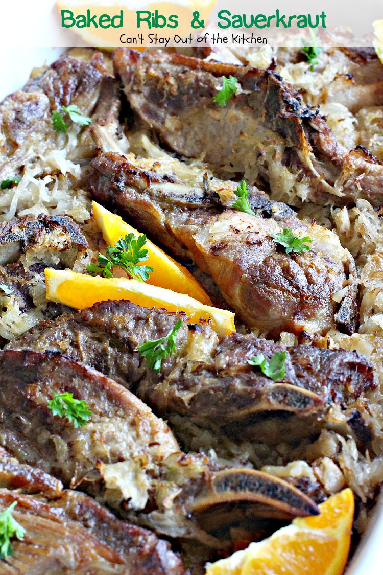 Baked Ribs and Sauerkraut | Can't Stay Out of the Kitchen
