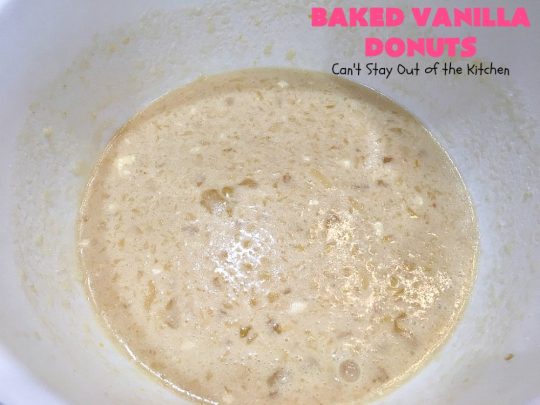 Baked Vanilla Donuts | Can't Stay Out of the Kitchen | Wow your #Thanksgiving or #Christmas #breakfast guests with these spectacular homemade #donuts. They are glazed 3 times in vanilla icing before adding #sprinkles. I made them a day in advance & they were still heavenly. #holiday #holidaybreakfast #ThanksgivingBreakfast #BakedDonuts #ChristmasBreakfast #vanilladonuts