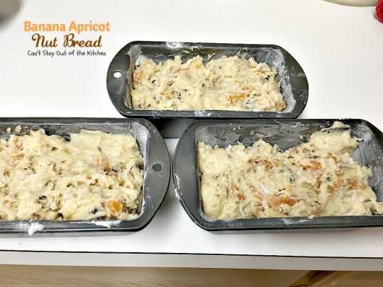 Banana Apricot Nut Bread | Can't Stay Out of the Kitchen | this fabulous sweet #bread is filled with #apricots #bananas #walnuts and #coconut & is absolutely heavenly. Great for #breakfast or to serve alongside your favorite soup. We spread it with cream cheese.