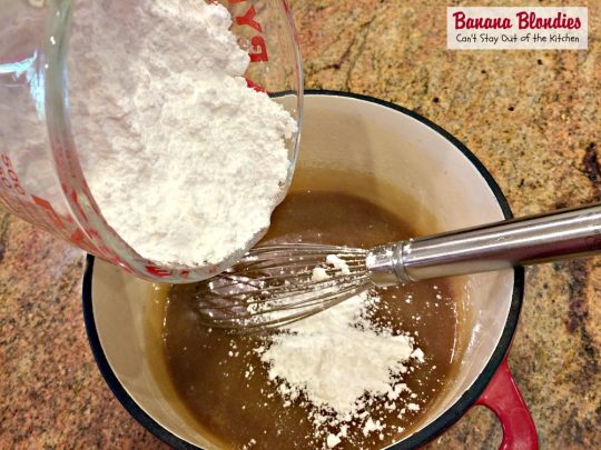 Banana Blondies | Can't Stay Out of the Kitchen | these scrumptious #brownies are to die for! The #frosting is fabulous. #bananas #cookie #dessert