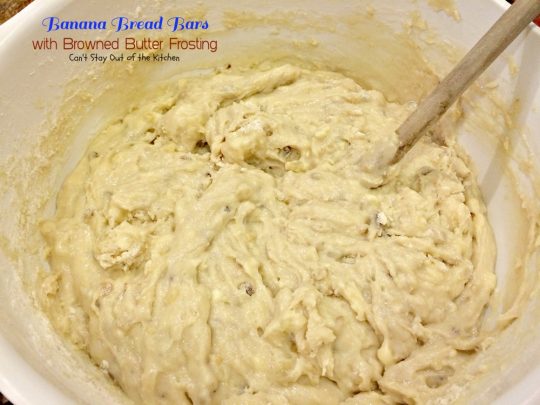 Banana Bread Bars with Browned Butter Frosting | Can't Stay Out of the Kitchen | these delicious #brownies are great for summer #holiday fun. The browned butter frosting is amazing. #bananas #dessert #cookie