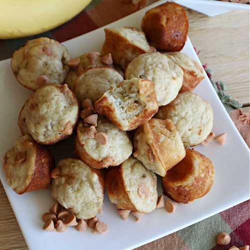 Banana Butterscotch Muffins | Can't Stay Out of the Kitchen | these luscious #muffins include #bananas, #applesauce & #ButterscotchChips. They are full of flavor & have a delightful fluffy texture. Great for a weekend, company or #holiday #breakfast or #brunch, #tailgating parties or #snacks throughout the day! #BananaButterscotchMuffins