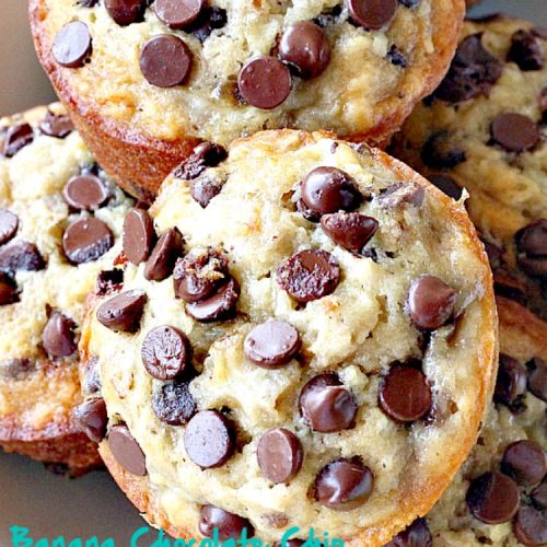 Banana Chocolate Chip Coconut Muffins | Can't Stay Out of the Kitchen | We adored these delectable #muffins filled with #bananas, #coconut #chocolatechips, #walnuts & almond flavoring. Great choice for a #holiday #breakfast.