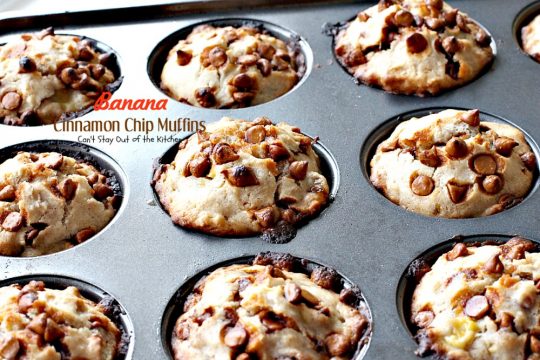 Banana Cinnamon Chip Muffins | Can't Stay Out of the Kitchen | you will drool over every bite of these luscious #banana #muffins. #cinnamonchips make them incredibly amazing. #breakfast