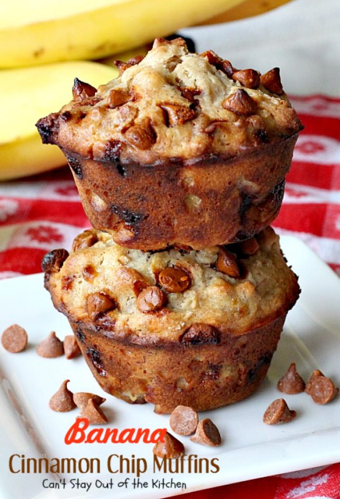 Banana Cinnamon Chip Muffins | Can't Stay Out of the Kitchen | you will drool over every bite of these luscious #banana #muffins. #cinnamonchips make them incredibly amazing. #breakfast