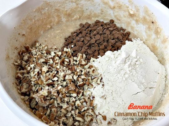 Banana Cinnamon Chip Muffins | Can't Stay Out of the Kitchen | you will drool over every bite of these luscious #banana #muffins. #cinnamonchips make them incredibly amazing. #breakfast