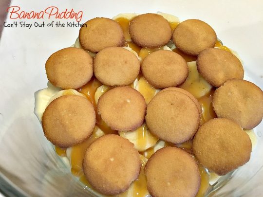 Banana Pudding | Can't Stay Out of the Kitchen | BEST #BananaPudding ever! This one has #caramelsauce squirted over each amazing layer making it rich, decadent and utterly divine! Great #dessert for summer #holidays. #bananas