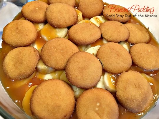 Banana Pudding | Can't Stay Out of the Kitchen | BEST #BananaPudding ever! This one has #caramelsauce squirted over each amazing layer making it rich, decadent and utterly divine! Great #dessert for summer #holidays. #bananas