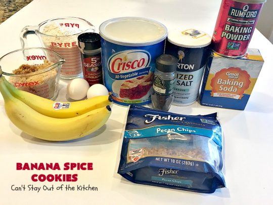Banana Spice Cookies | Can't Stay Out of the Kitchen | these #cookies are fantastic. The icing is heavenly. Perfect for #MemorialDay or other summer #holidays. Great way to use up #bananas too! #dessert