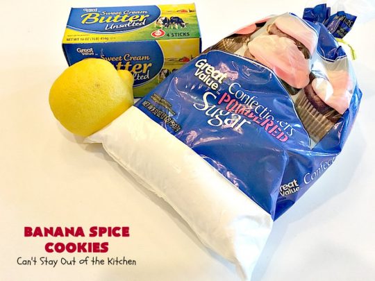 Banana Spice Cookies | Can't Stay Out of the Kitchen | these #cookies are fantastic. The icing is heavenly. Perfect for #MemorialDay or other summer #holidays. Great way to use up #bananas too! #dessert