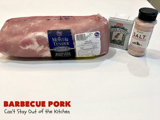 Barbecue Pork | Can't Stay Out of the Kitchen | this is the BEST pulled #pork #recipe ever! We serve it on onion rolls, plain or stuffed in baked potatoes. It's finger lickin' good! The homemade #BBQ sauce is amazing. #BarbecuePork #PulledPork #Sandwich #Crockpot #BBQPorkSandwiches #SlowCooker