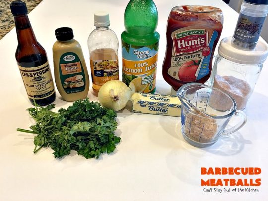 Barbecued Meatballs | Can't Stay Out of the Kitchen | this mouthwatering #slowcooker dish is great as an #appetizer or served over rice for a main dish. Homemade #BBQ sauce is wonderful. The #meatballs are #glutenfree.