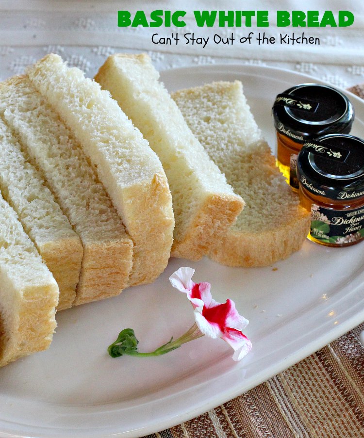Basic White Bread | Can't Stay Out of the Kitchen | this is the easies #HomemadeBread #recipe ever since it's made in the #breadmaker. So delicious & bakes up perfectly every time. Wonderful side dish for any kind of meal. Delightful for #breakfast too. #bread #BasicWhiteBread